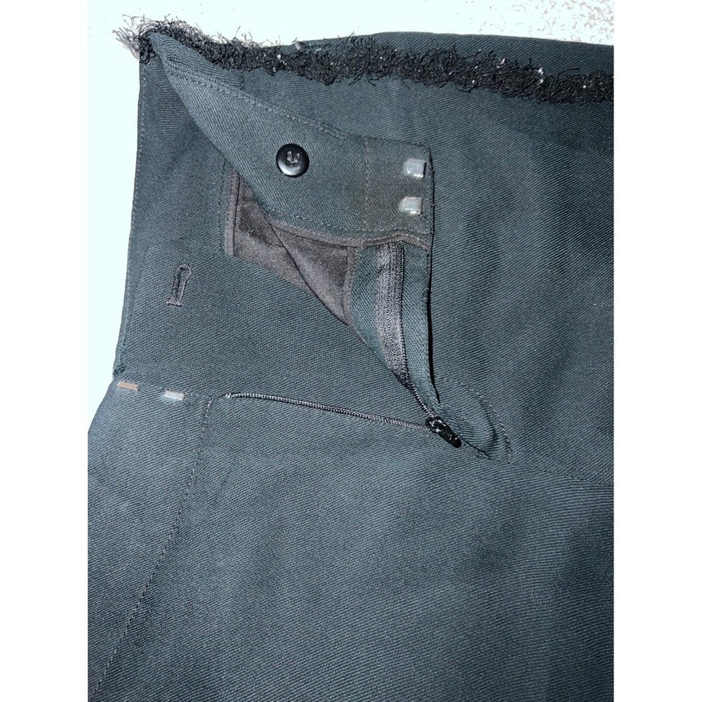 Club Monaco Black Wide Leg Pants Sz 2 | Viscose Fringe Detail Designer Trouser